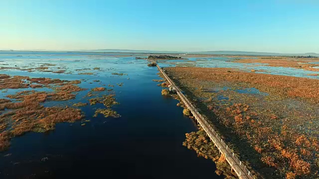 美丽的湖泊鸟瞰图视频素材