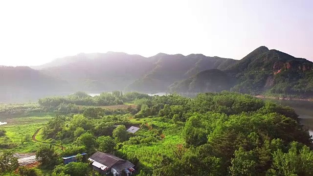 玉jeongho湖的Bungeo岛景观视频素材