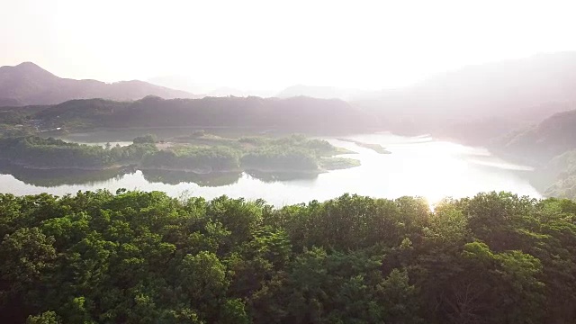 玉jeongho湖的Bungeo岛景观视频素材