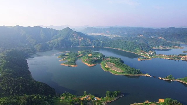 玉jeongho湖的Bungeo岛景观视频素材