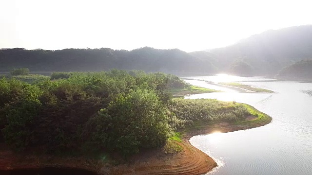 玉jeongho湖的Bungeo岛景观视频素材