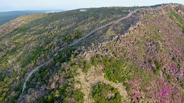 直接俯瞰Baengnokdam(火山口湖)在Hallasan山顶视频素材