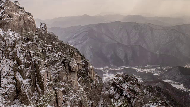 大墩山的雪景视频素材