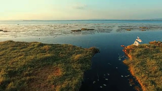 美丽的湖泊鸟瞰图视频素材