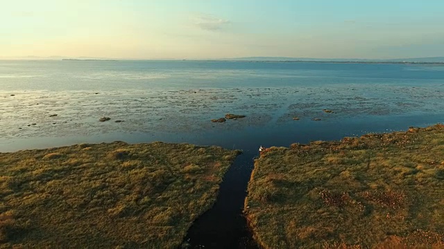 美丽的湖泊鸟瞰图视频素材