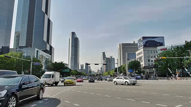 Teheranno街Samseong车站附近的四路互动(韩国硅谷)视频素材