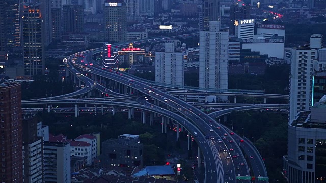 HA上海城市夜间交通视频素材