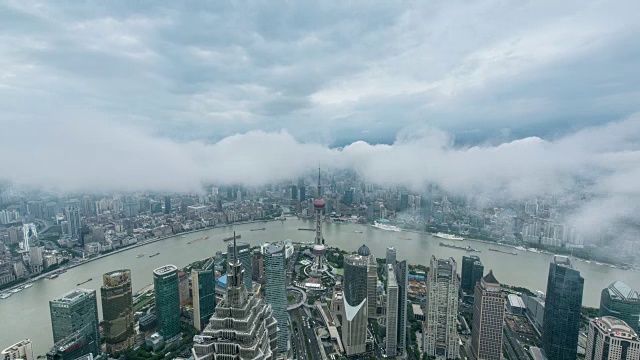 上海雾，4k时间间隔，2016视频素材