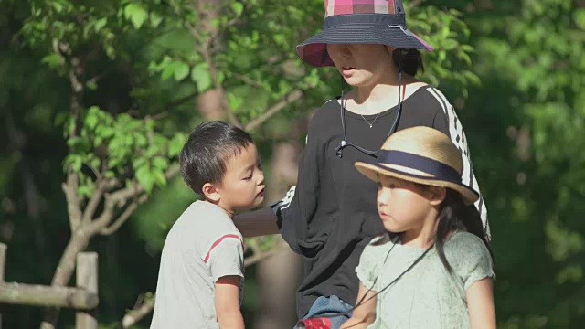 日本小孩在公园玩得很开心。视频素材