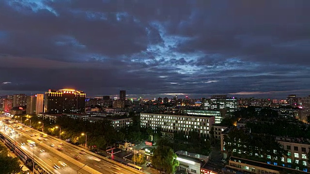 时光流逝——北京天际线之夜(WS HA放大)视频素材