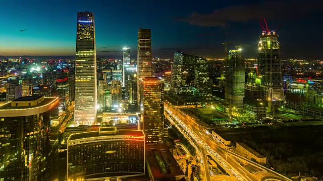 时光流逝——北京夜景(WS HA LR Pan)视频素材