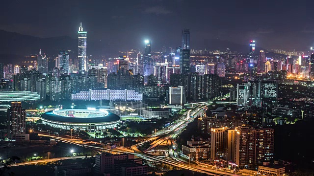 T/L WS time - apse of City skyline /深圳，中国视频下载