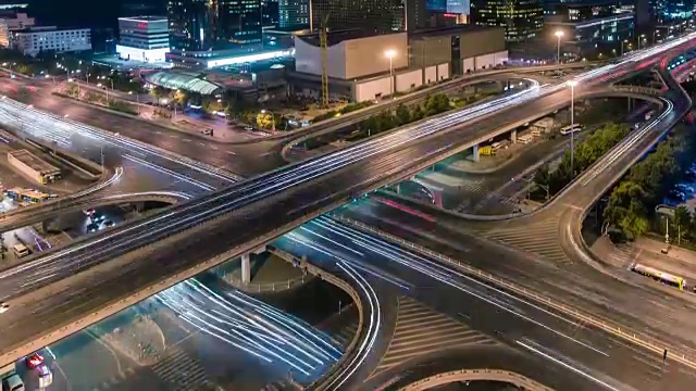 Time Lapse-北京夜间交通(MS HA Panning)视频素材