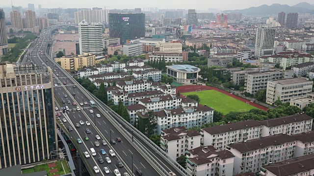 在高速公路上行驶的车辆，中国杭州视频素材