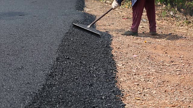 沥青道路建设视频素材