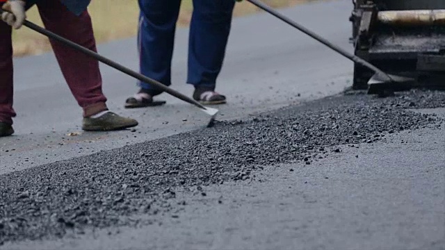 沥青道路建设视频素材