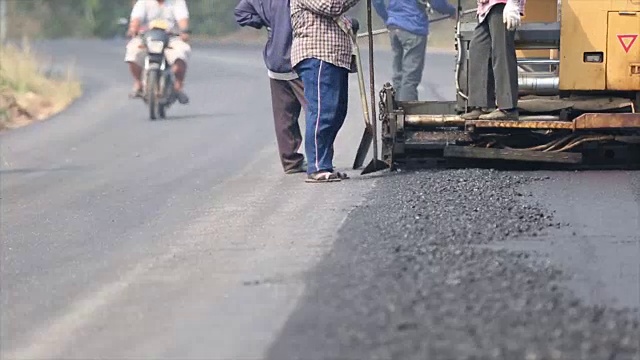 沥青道路建设视频素材