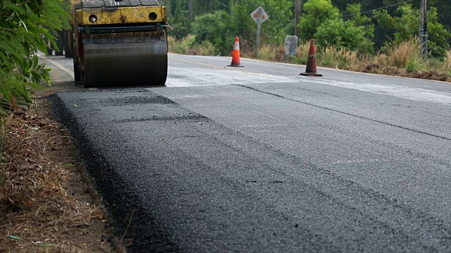 沥青道路建设视频素材