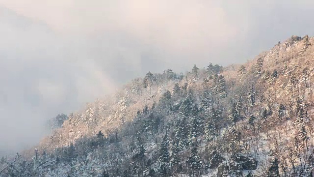 Socheongbong峰和Daecheongbong峰(雪山国家公园最高峰)的延时雪景视频素材