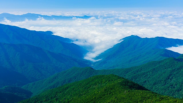 千山国家公园(韩国著名旅游景点)云海流动图视频素材