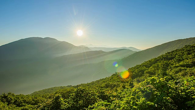 在阳光明媚的日子里，延时拍摄的奇里山国家公园风景(韩国著名的旅游目的地)视频素材