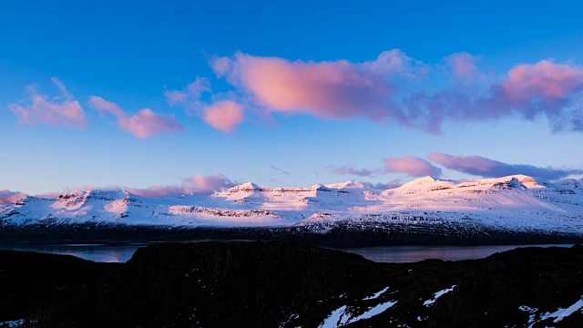 冰岛雪山的时间流逝图视频素材