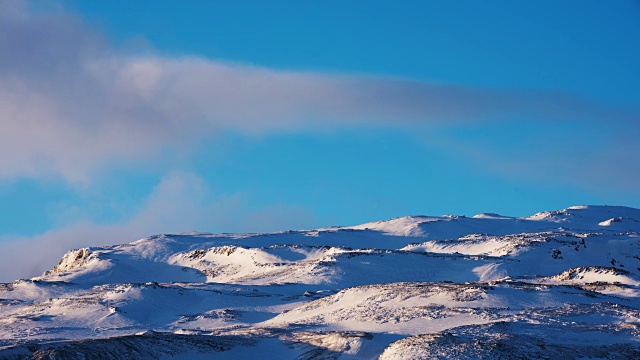 冰岛雪山的延时拍摄视频素材