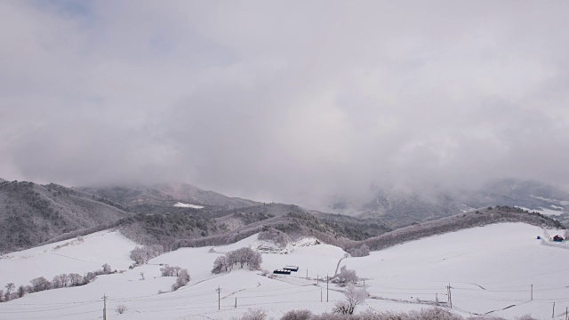 江陵安班德乡山上的延时雪景视频素材