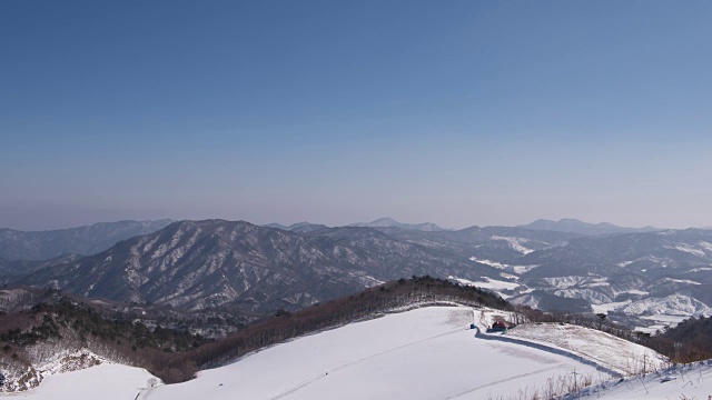 平昌(2018年冬奥会)山上的大雪原延时拍摄视频素材