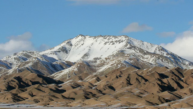 中国西藏，太阳落在雪山和高原上视频素材