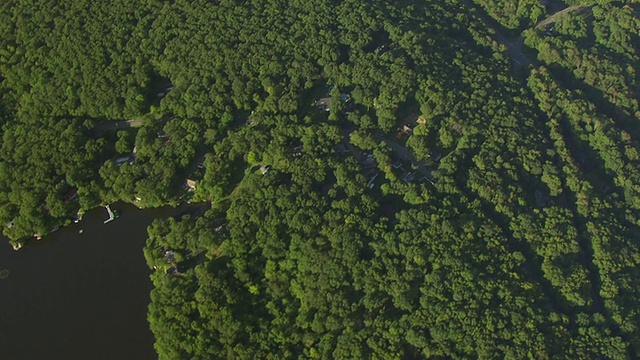 高空俯瞰Hopatcong湖/新泽西州，美国视频素材