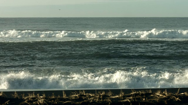 波浪滚上海滩。视频素材