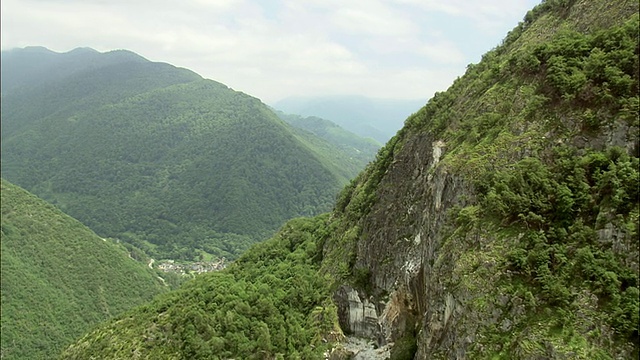 揭示树木繁茂的山谷视频素材