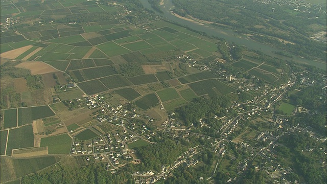 在Vouvray葡萄园上空视频素材