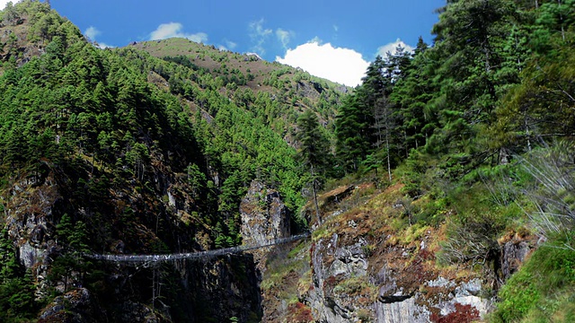 在喜马拉雅山谷的河流峡谷的延时拍摄。裁剪。视频素材