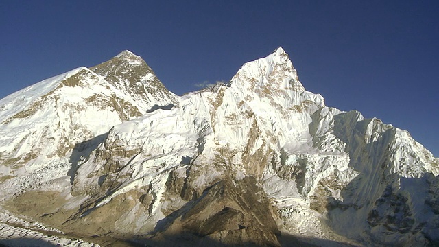 珠穆朗玛峰，Lhotse和Nuptse的全景。视频素材