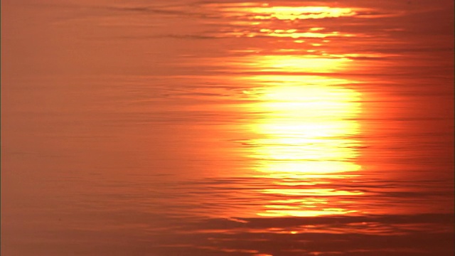 夕阳映在湖面上，黄石公园，美国视频素材