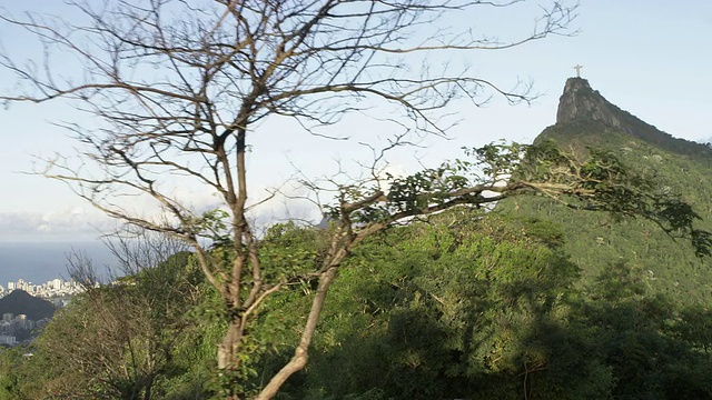 多利拍摄的基督雕像和城市的里约热内卢de Janeiro，巴西视频素材