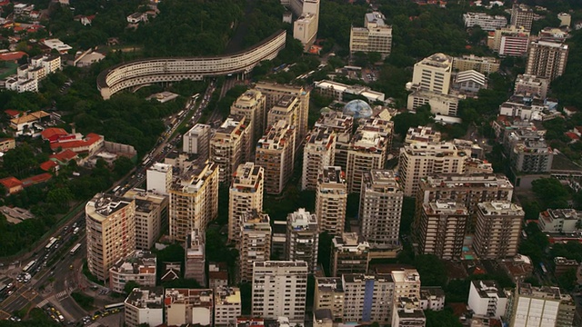 航拍或城市建筑-巴西里约热内卢。视频素材