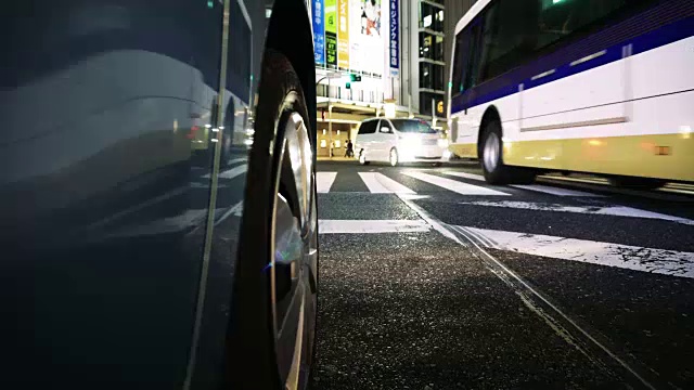 日本东京夜间交通视频素材