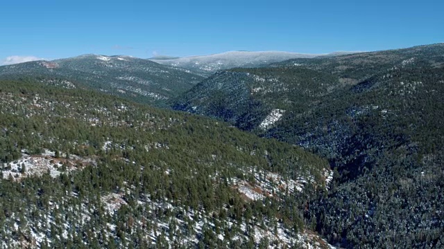 鸟瞰图的雪山森林，陶斯，新墨西哥州，美国视频素材