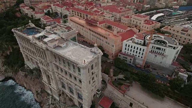 无人机，在摩纳哥城市港口和海湾上空。视频下载