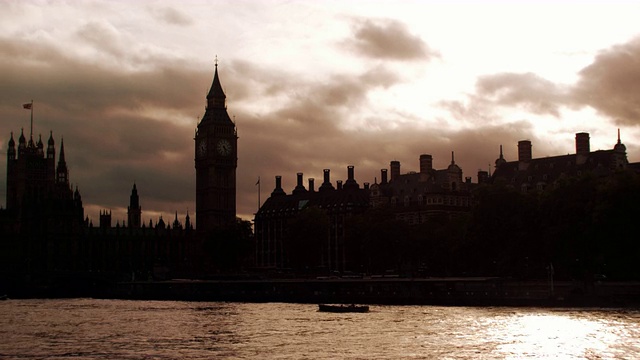 英国伦敦威斯敏斯特宫的夜景。视频素材