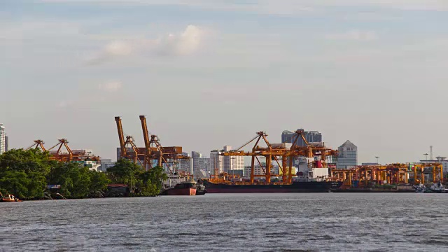 时光流逝湄南河俯瞰客轮视频素材