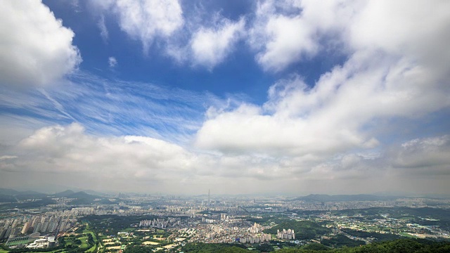 首尔市景与乐天世界大厦在Jamsil视频素材