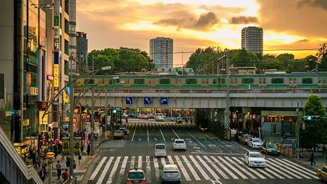 城市生活的日落视频素材