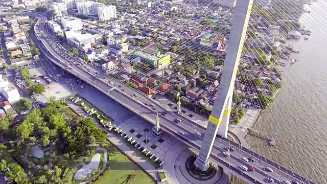 拉玛八号桥的空中交通视频素材