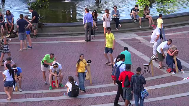 中央公园，贝塞斯达露台和喷泉，纽约市视频素材