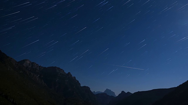 夜晚的星星和山脉视频素材