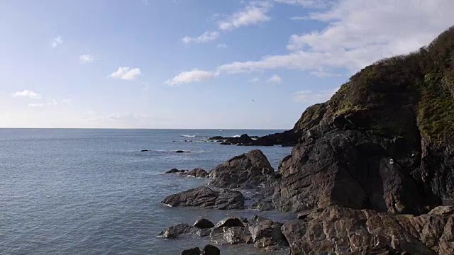 康沃尔海岸鸟瞰图视频素材